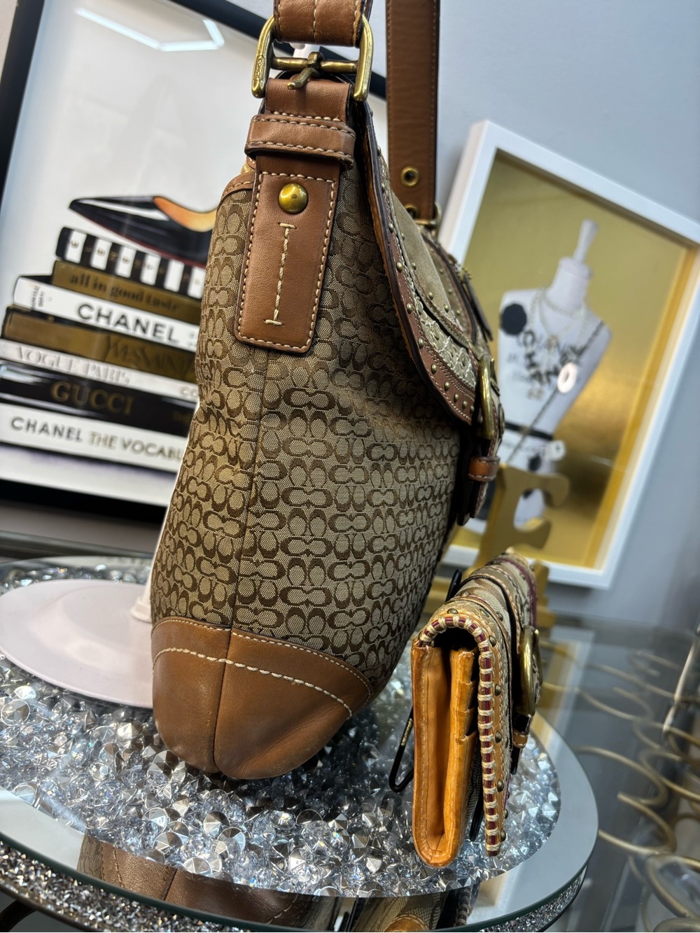 Coach 2007 y2k Soho Signature Buckle Flap Hobo Bag GUC - Picture 9 of 17